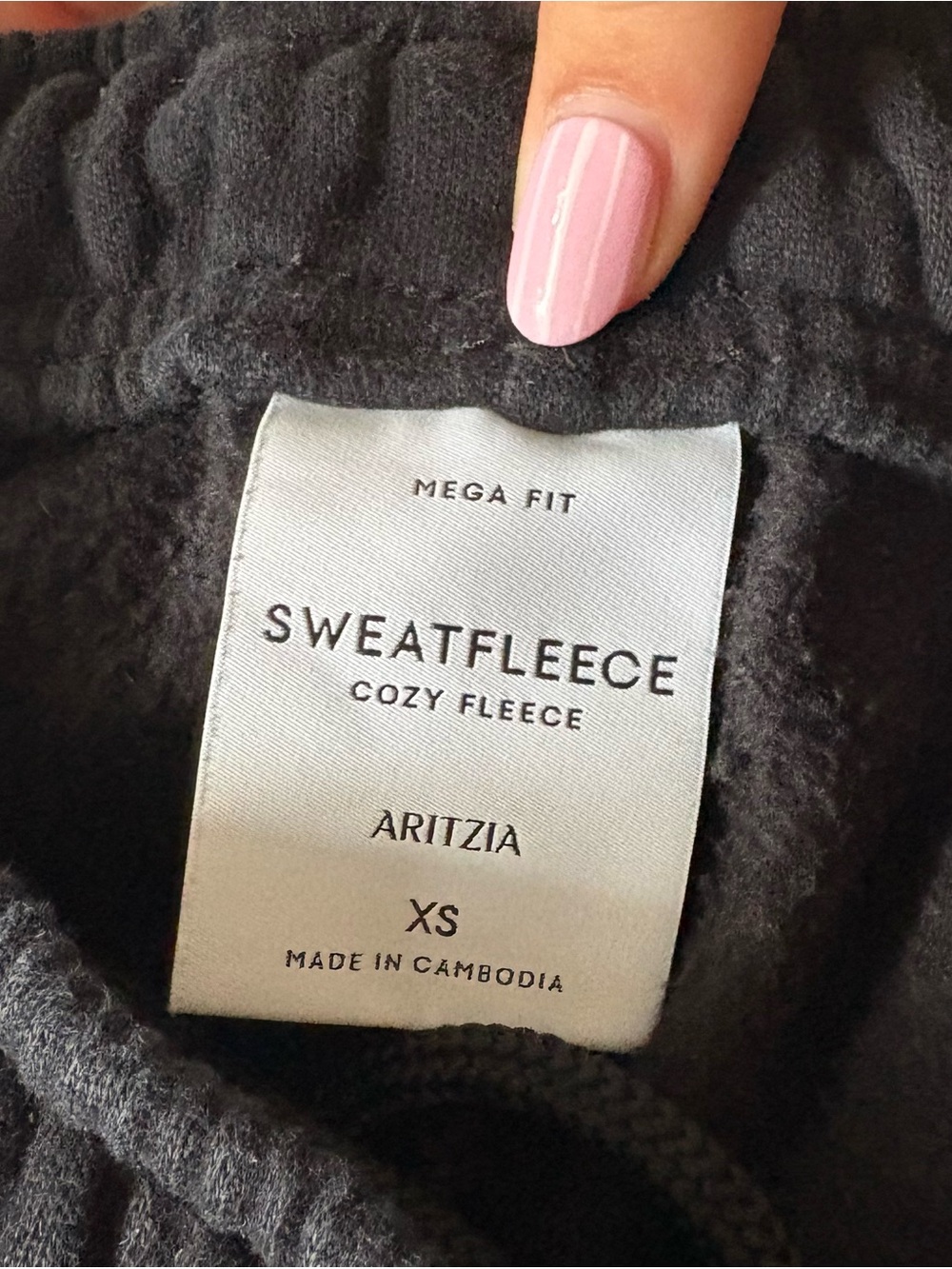 Aritzia Black Fleece Track Pants - Picture 3 of 3